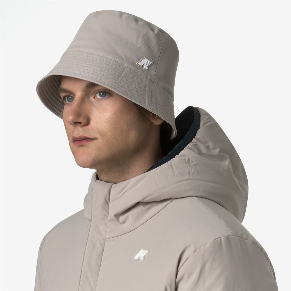 Beige Unisex Winter Bucket Hat with Padding 02