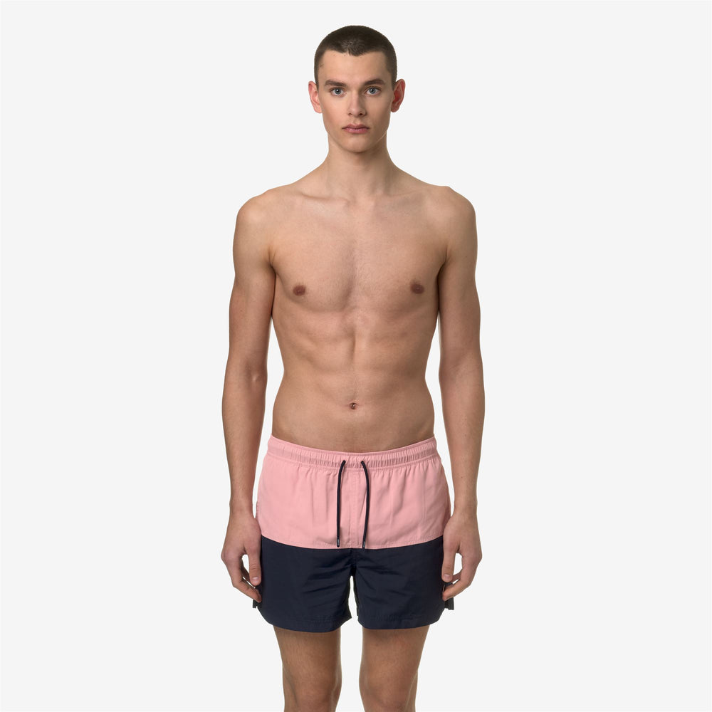 Pink Red Men's Quick-Dry Swimming Trunks with Elastic Waistband 02