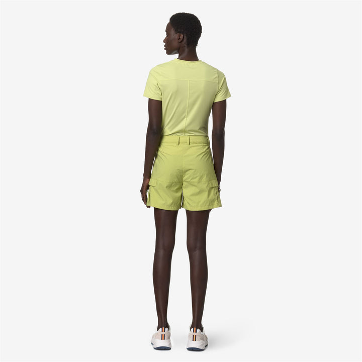 Shorts Woman ARGALPS Cargo GREEN CELERY Dressed Front Double		