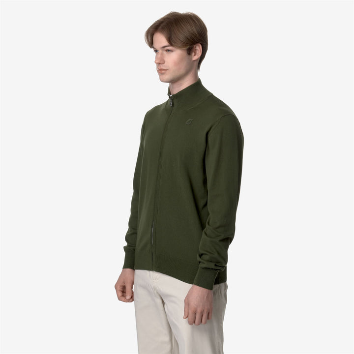 KNITWEAR Man FINNY COTTON PS Pull  Over GREEN AFRICA Detail (jpg Rgb)			