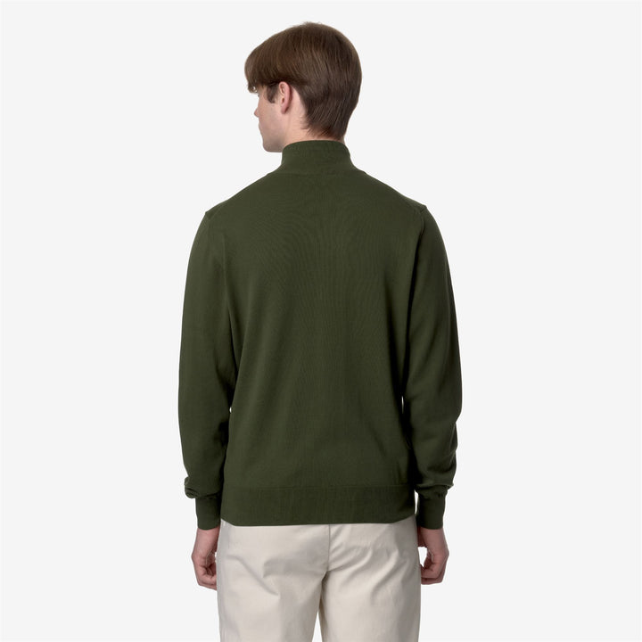KNITWEAR Man FINNY COTTON PS Pull  Over GREEN AFRICA Dressed Front Double		