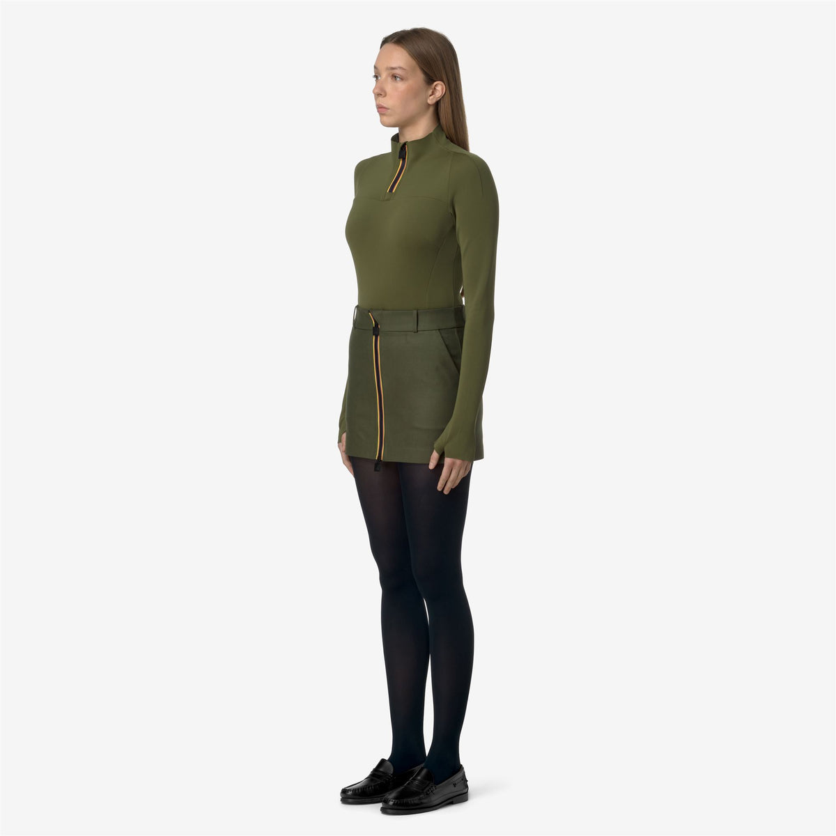 Skirts_WOMAN_MINIKI TECH WOOL 3L SOLID_Short_Green Winter - Black Ash - Commercial 5