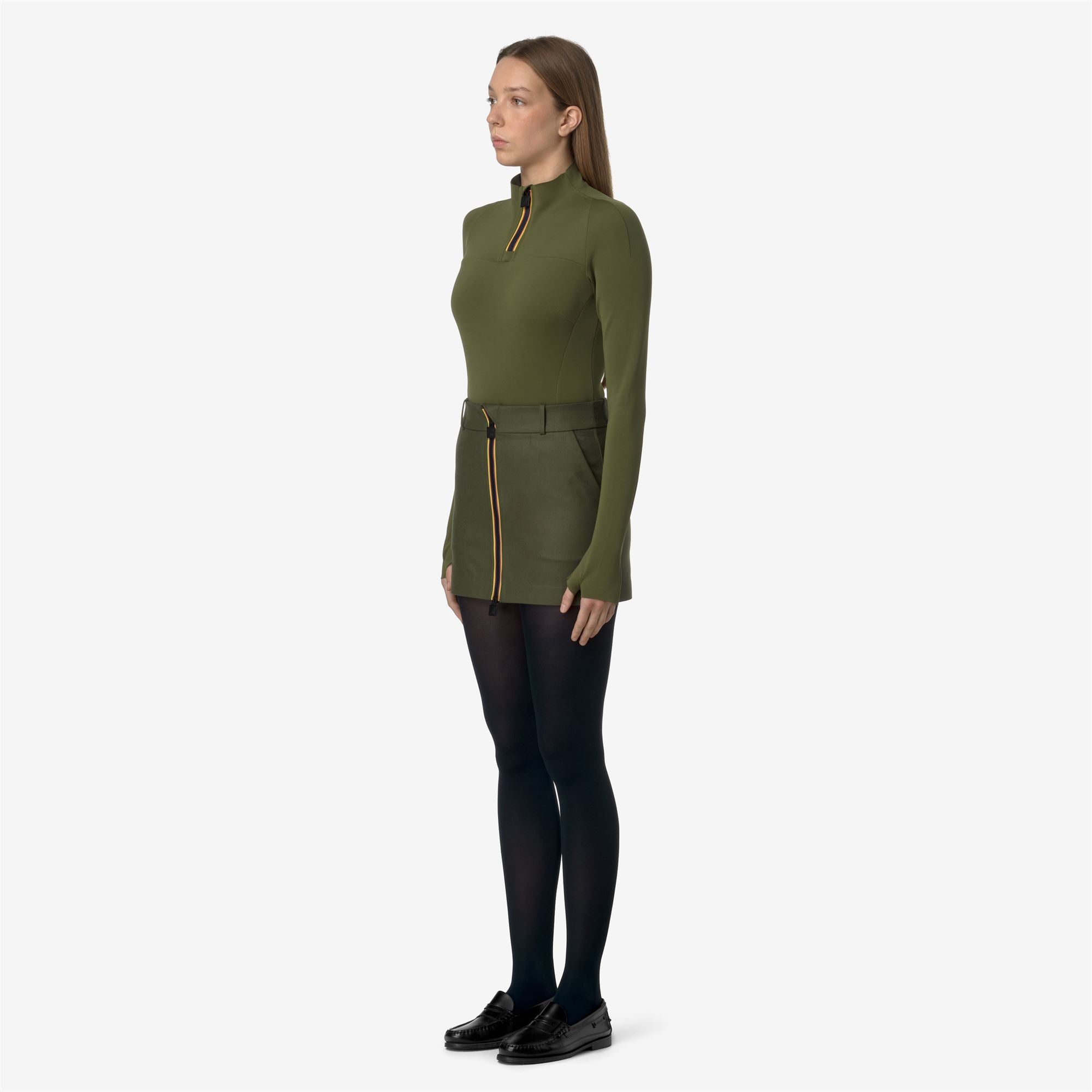 Skirts_WOMAN_MINIKI TECH WOOL 3L SOLID_Short_Green Winter - Black Ash - Commercial 5