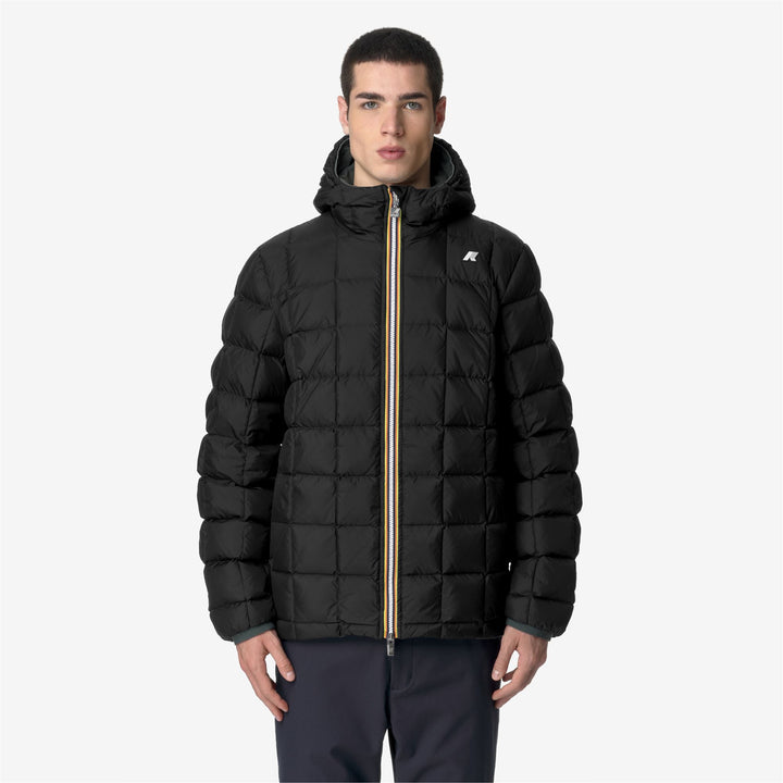 Chaqueta de invierno reversible de hombre negra y verde con aislamiento 3