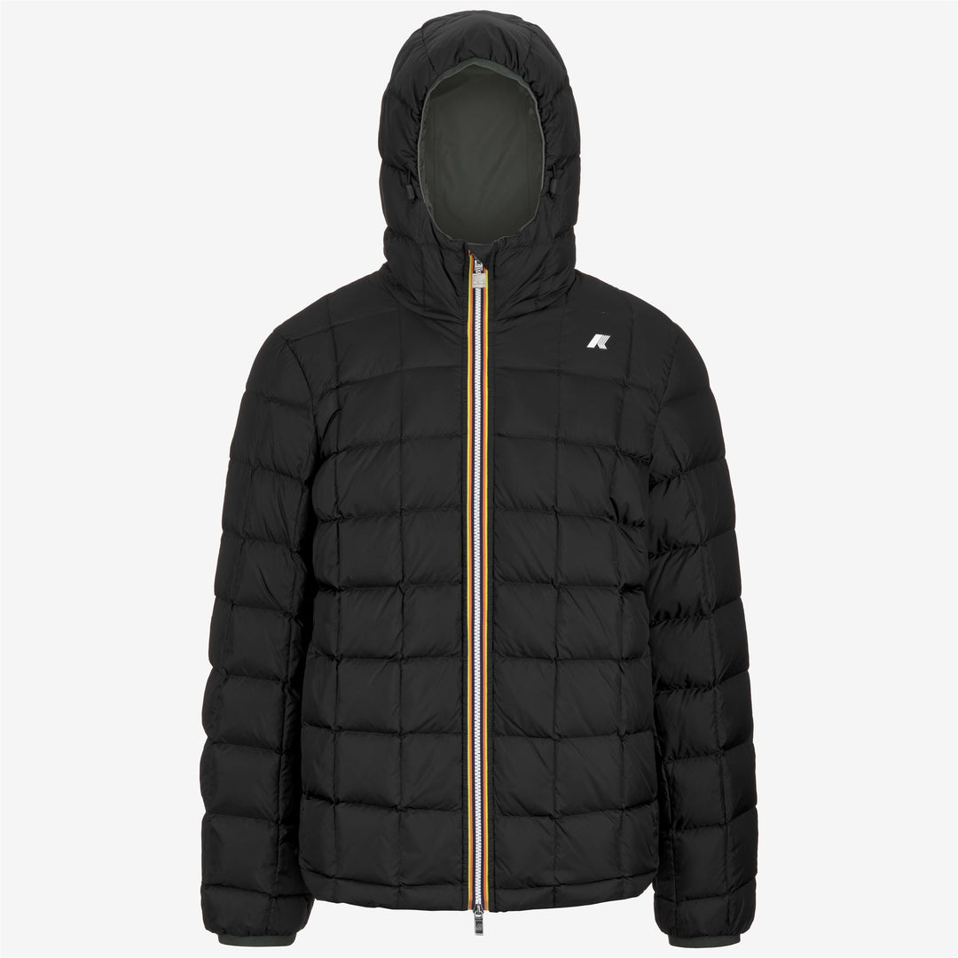 Chaqueta de invierno reversible de hombre negra y verde con aislamiento main