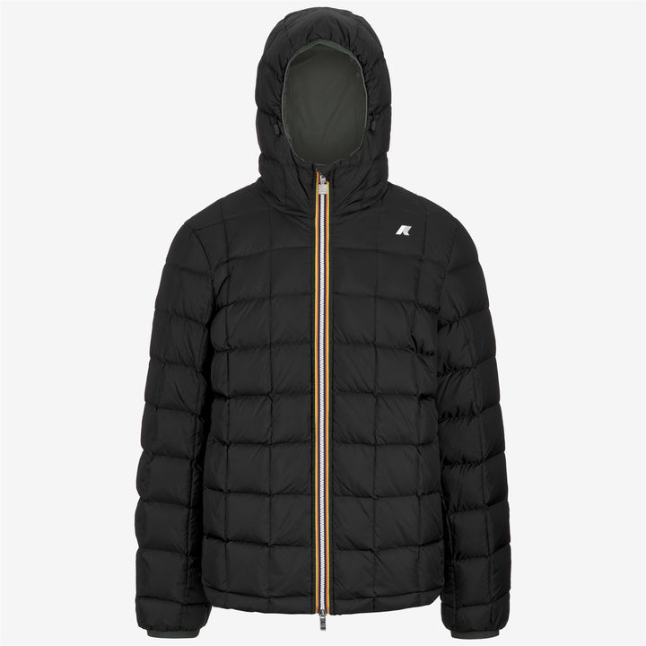 Chaqueta de invierno reversible de hombre negra y verde con aislamiento 2