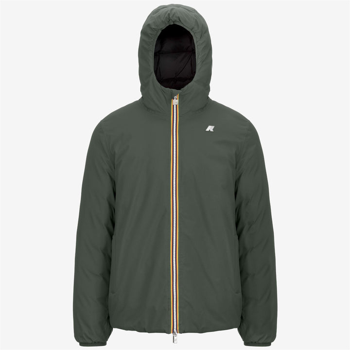 Chaqueta de invierno reversible de hombre negra y verde con aislamiento 1