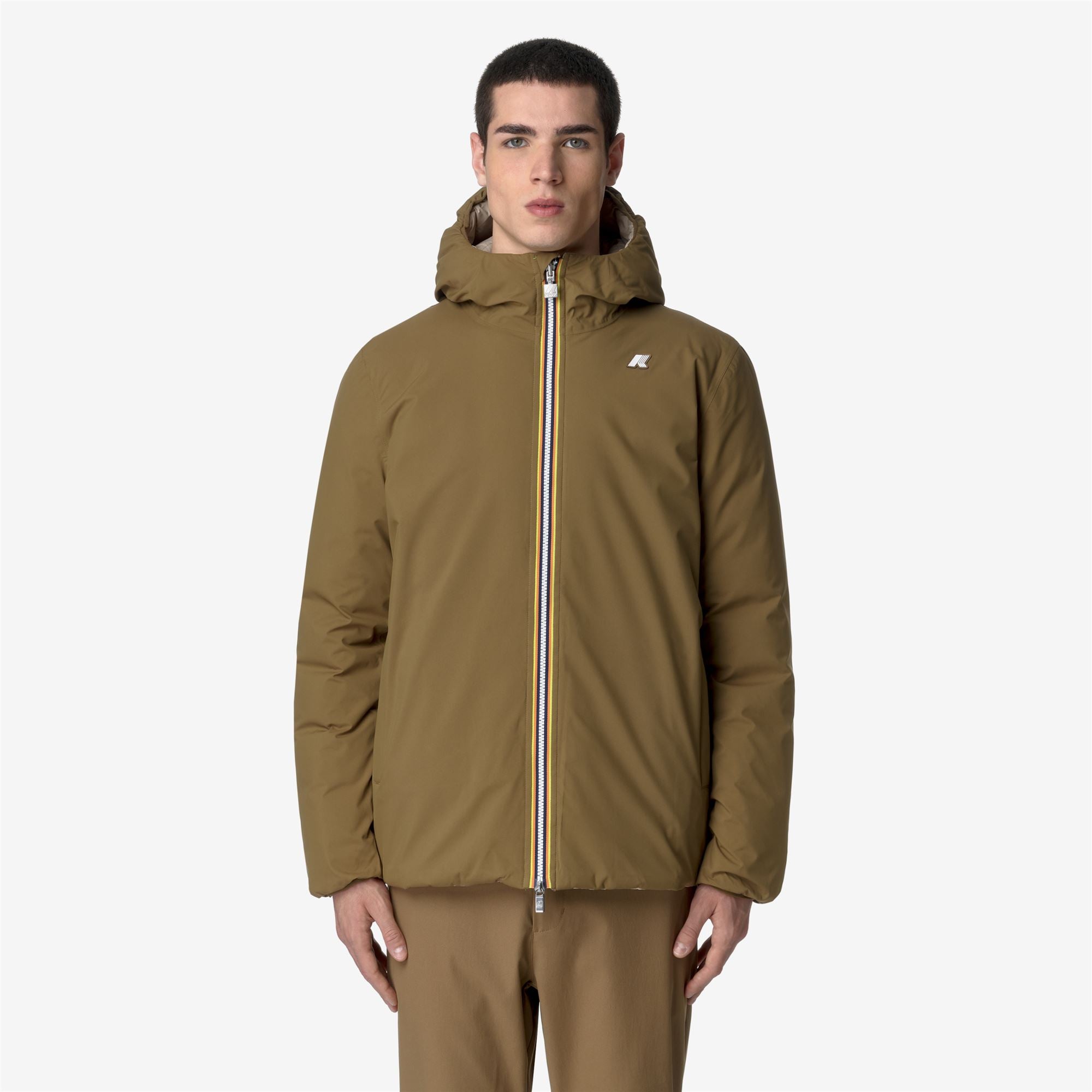 Jackets Man JACK ST THERMO REVERSIBLE Short BROWN C-BEIGE G