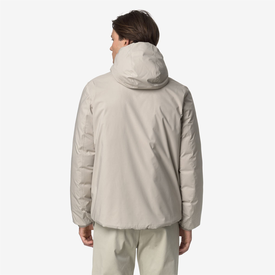 Chaqueta de invierno reversible beige para hombre con aislamiento de plumón main