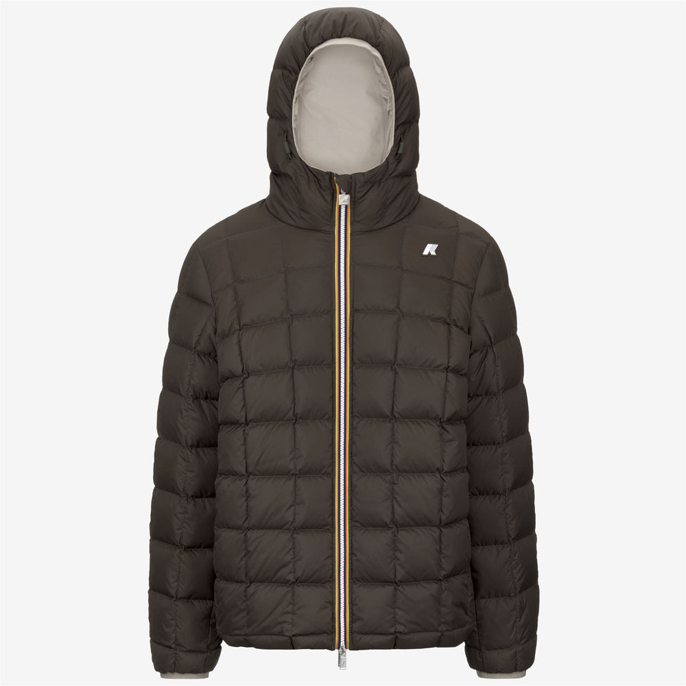 Chaqueta de invierno reversible beige para hombre con aislamiento de plumón 02