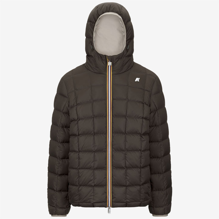 Chaqueta de invierno reversible beige para hombre con aislamiento de plumón 2