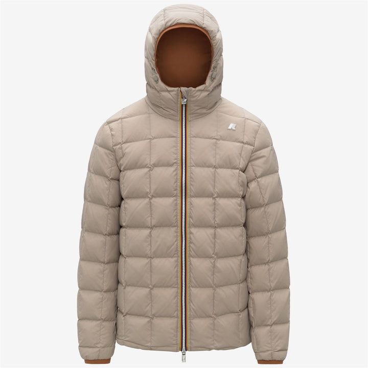 Chaqueta de invierno reversible con aislamiento de plumón para hombre en color beige anaranjado 2