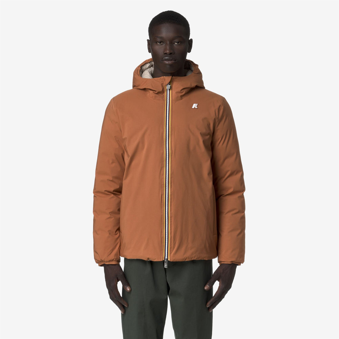 Chaqueta de invierno reversible con aislamiento de plumón para hombre en color beige anaranjado main