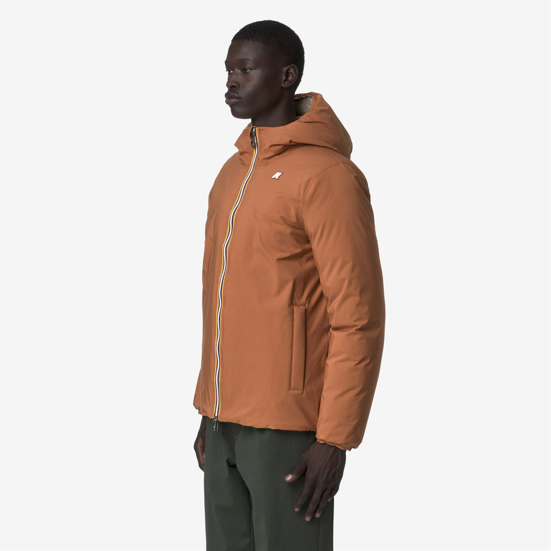 Chaqueta de invierno reversible con aislamiento de plumón para hombre en color beige anaranjado main