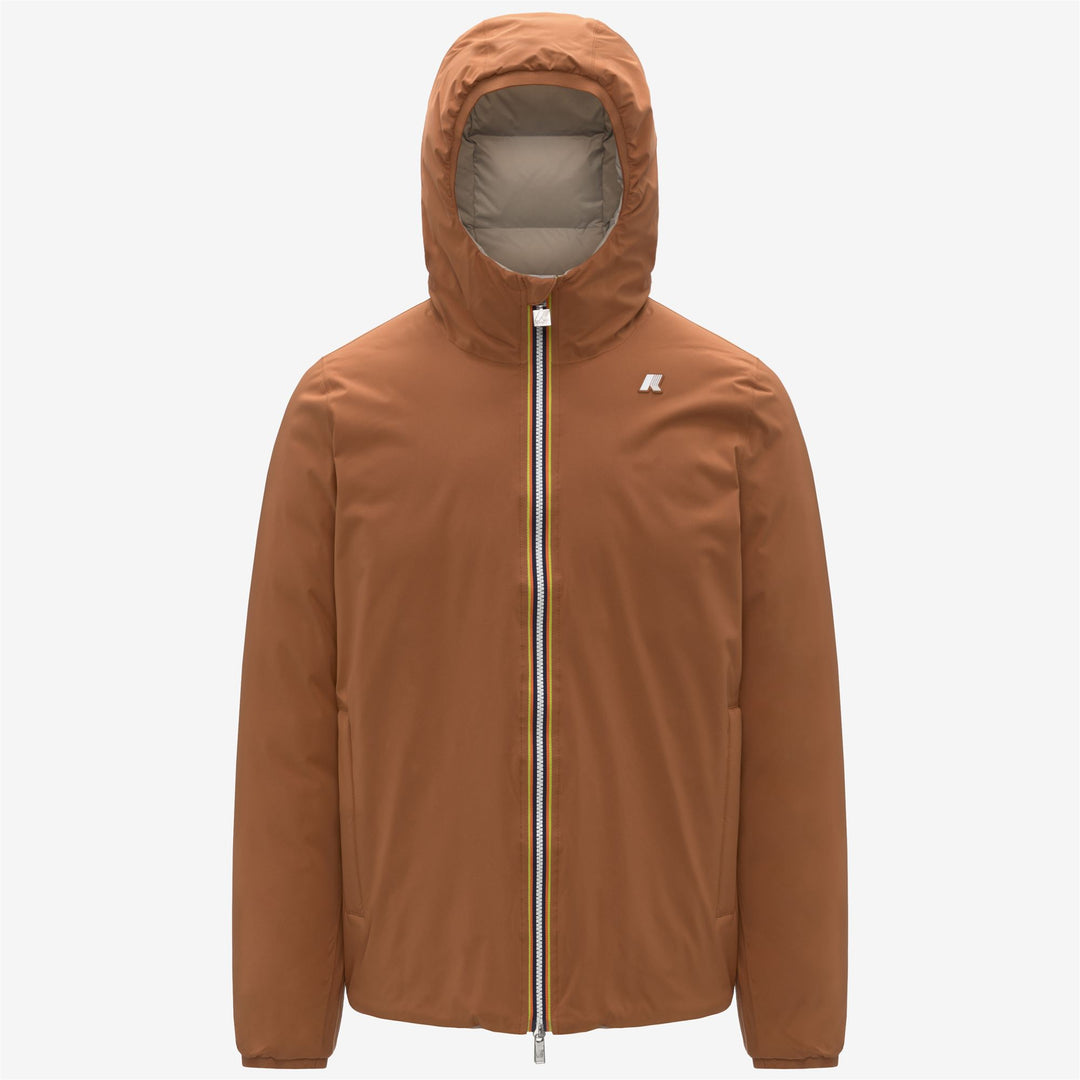 Chaqueta de invierno reversible con aislamiento de plumón para hombre en color beige anaranjado 01