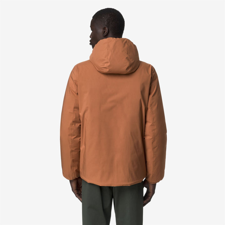 Chaqueta de invierno reversible con aislamiento de plumón para hombre en color beige anaranjado 6