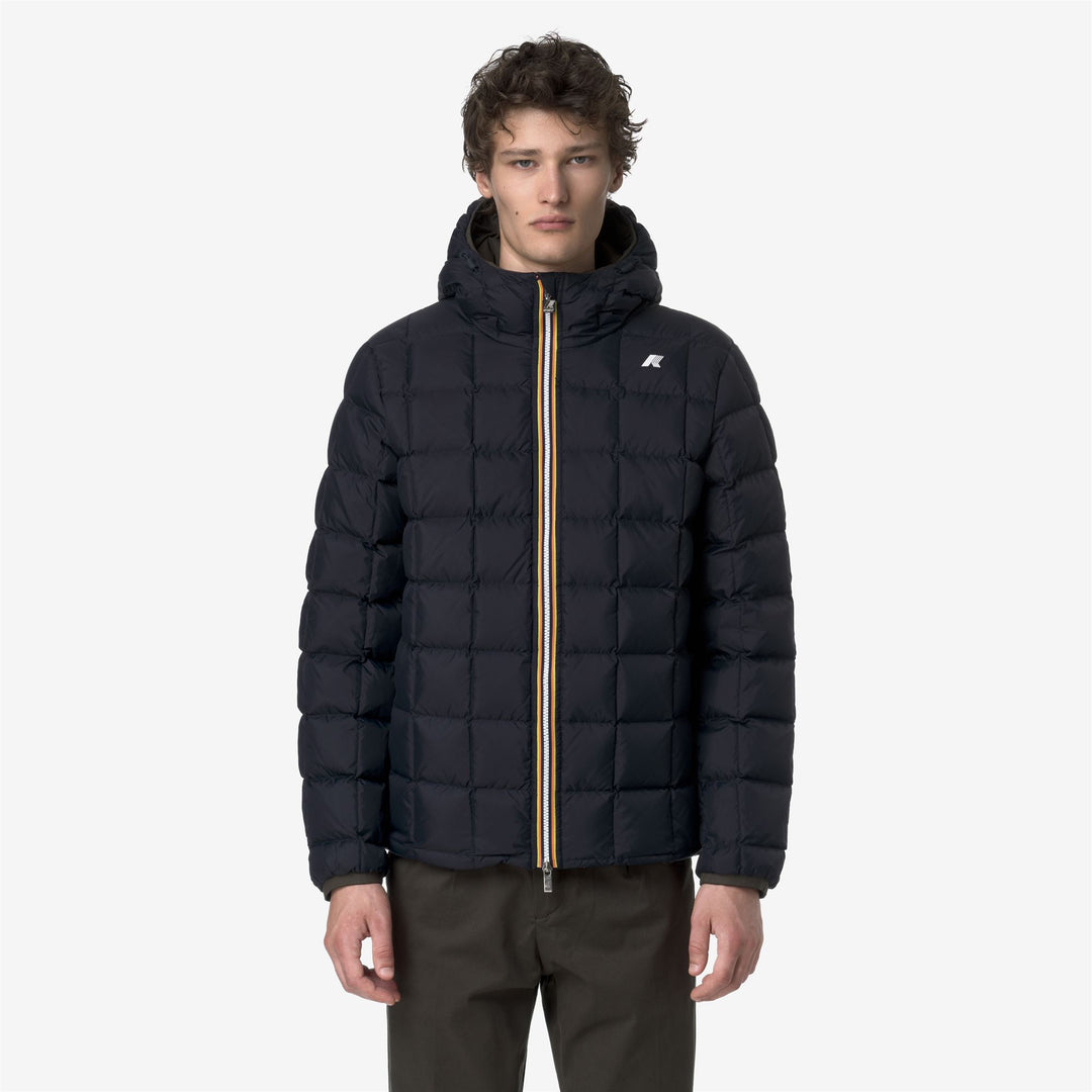 Chaqueta de invierno reversible con aislamiento de plumón para hombre, color oliva negro main