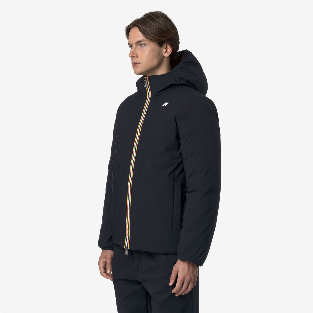 Chaqueta corta aislante reversible azul naranja para hombre main