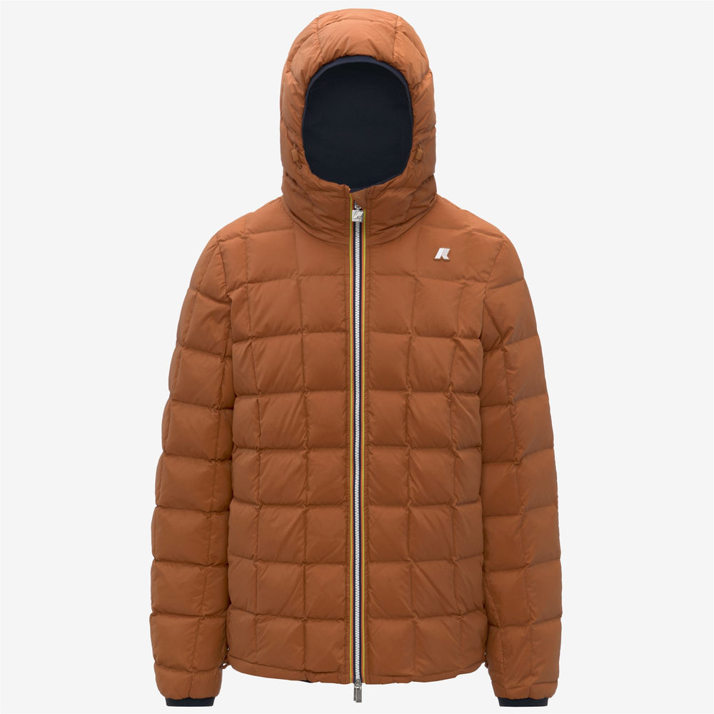 Chaqueta corta aislante reversible azul naranja para hombre 02