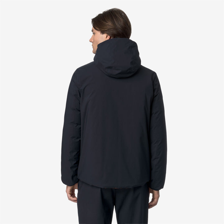 Chaqueta corta aislante reversible azul naranja para hombre 6