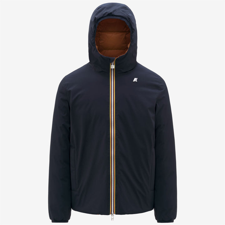 Chaqueta corta aislante reversible azul naranja para hombre 1