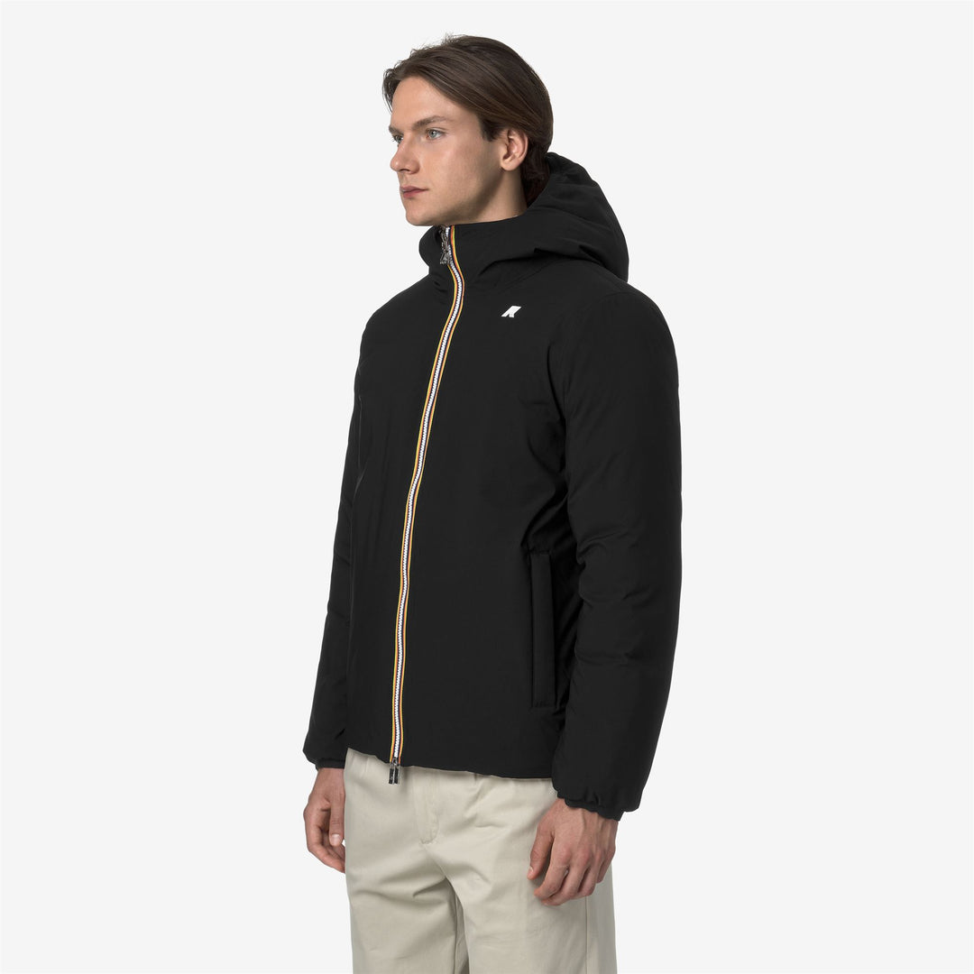 Black Men's Reversible Thermal Jacket with Down Insulation main