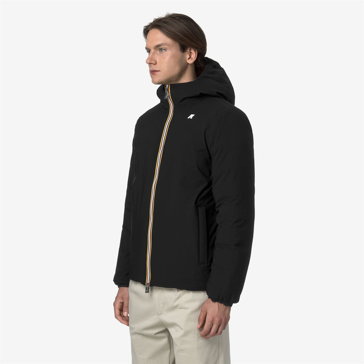 Black Men's Reversible Thermal Jacket with Down Insulation 5