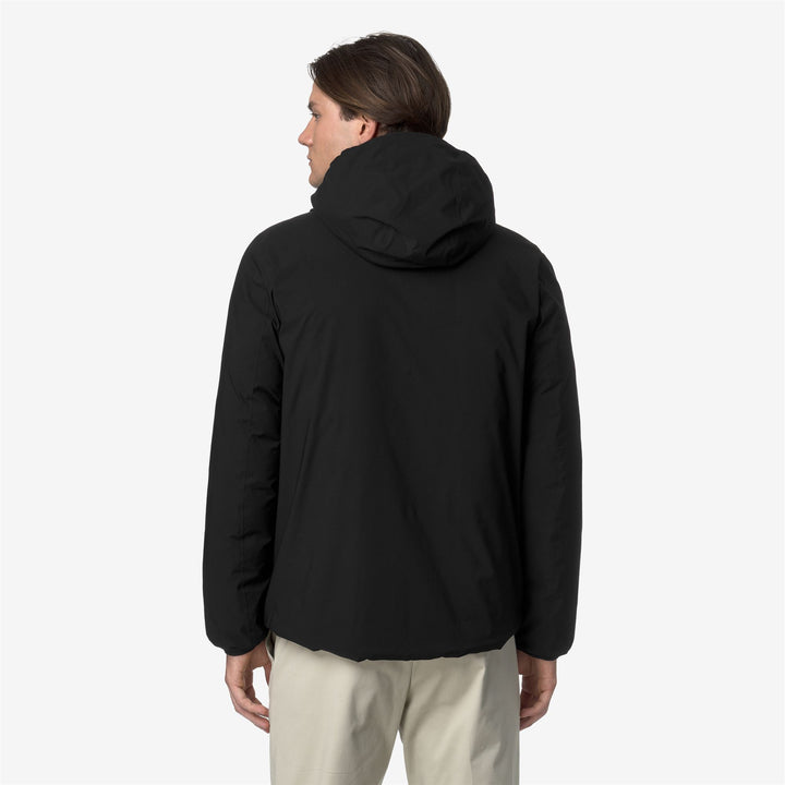 Black Men's Reversible Thermal Jacket with Down Insulation 6