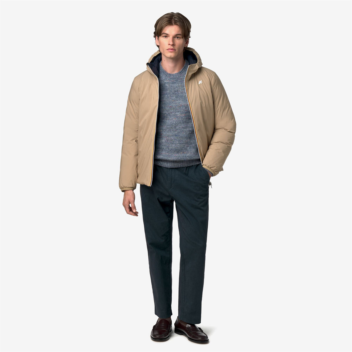 Jackets_Man_JACK ST THERMO DOUBLE_Short_Beige Khaki - Blue Depth - Commercial 7