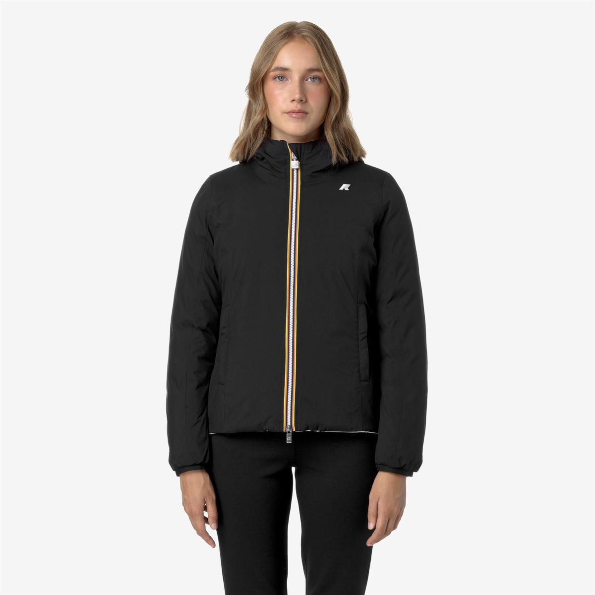 Jackets_WOMAN_LILY ST THERMO DOUBLE_Short_Black Pure - White Gardenia - Commercial 3