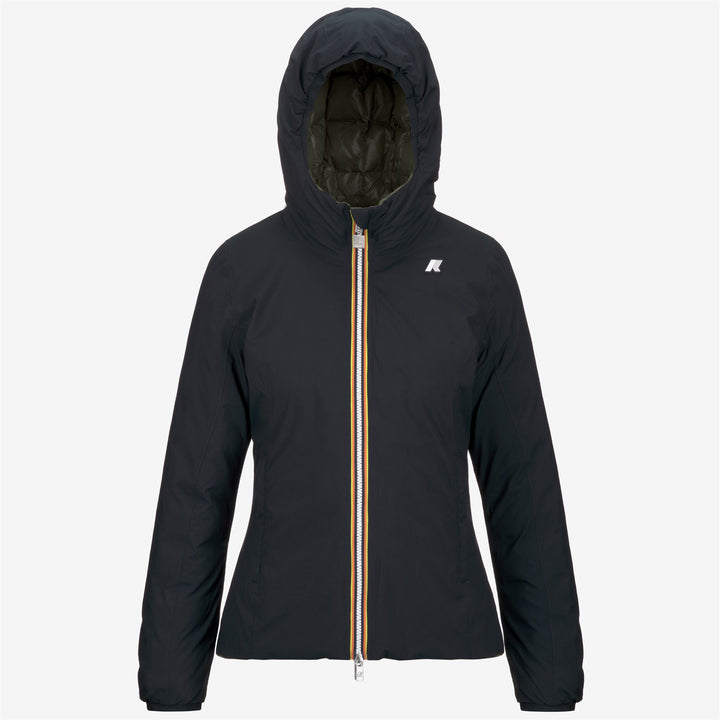 Chaqueta corta aislante reversible para mujer azul y verde 5