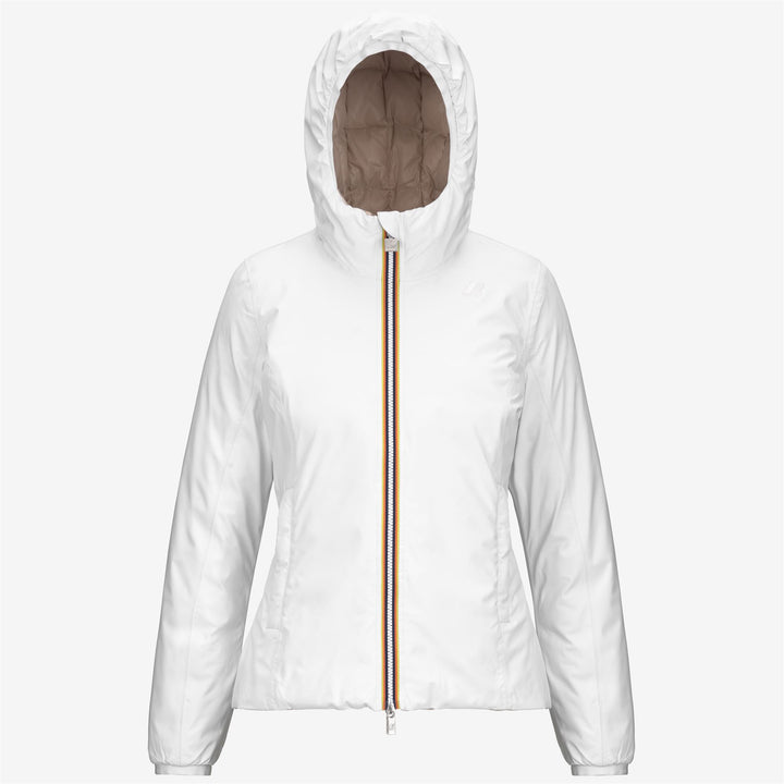 Chaqueta corta reversible aislante gris rosa para clima frío mujer 5