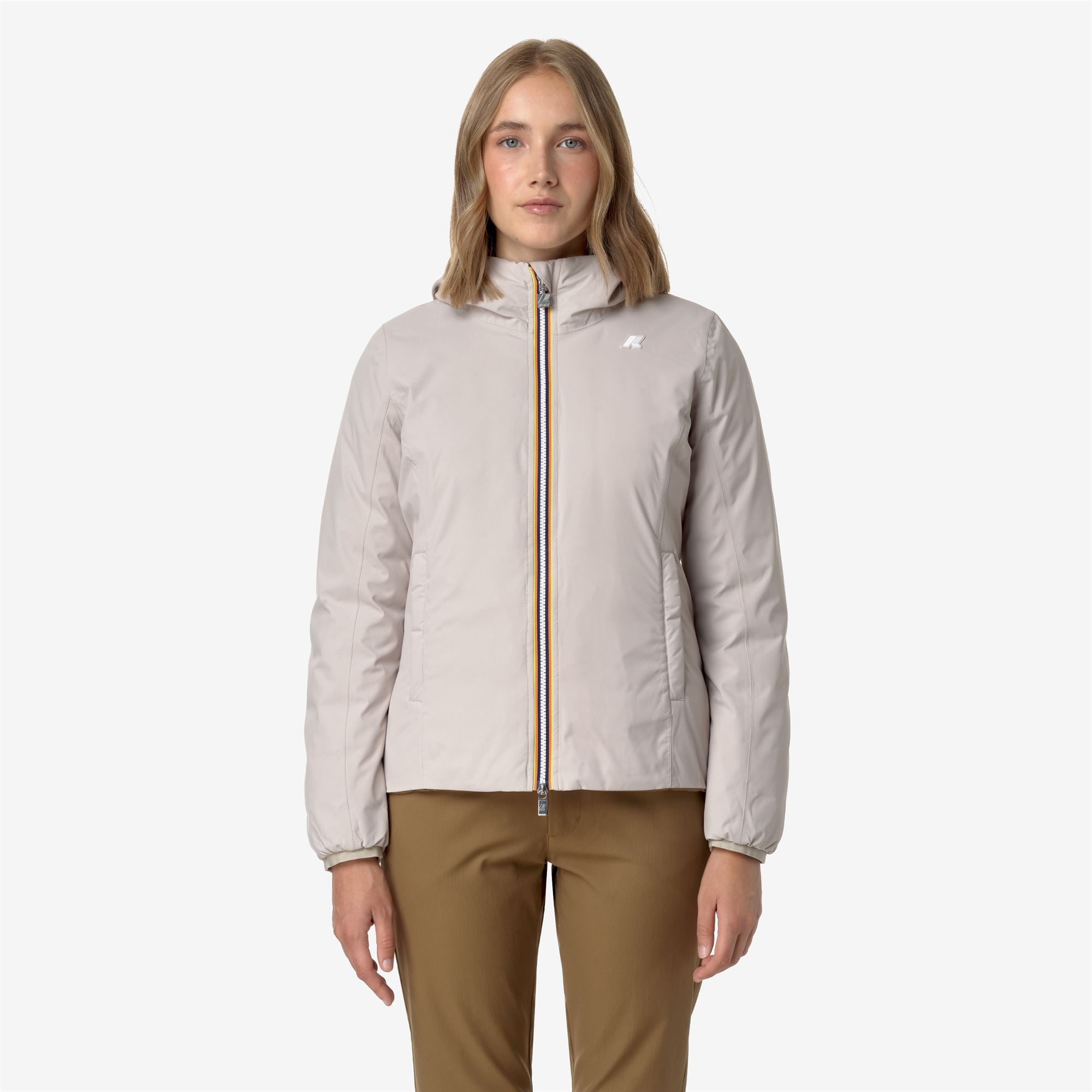Jackets_WOMAN_LILY ST THERMO DOUBLE_Short_Beige G-Brown C - Commercial 4