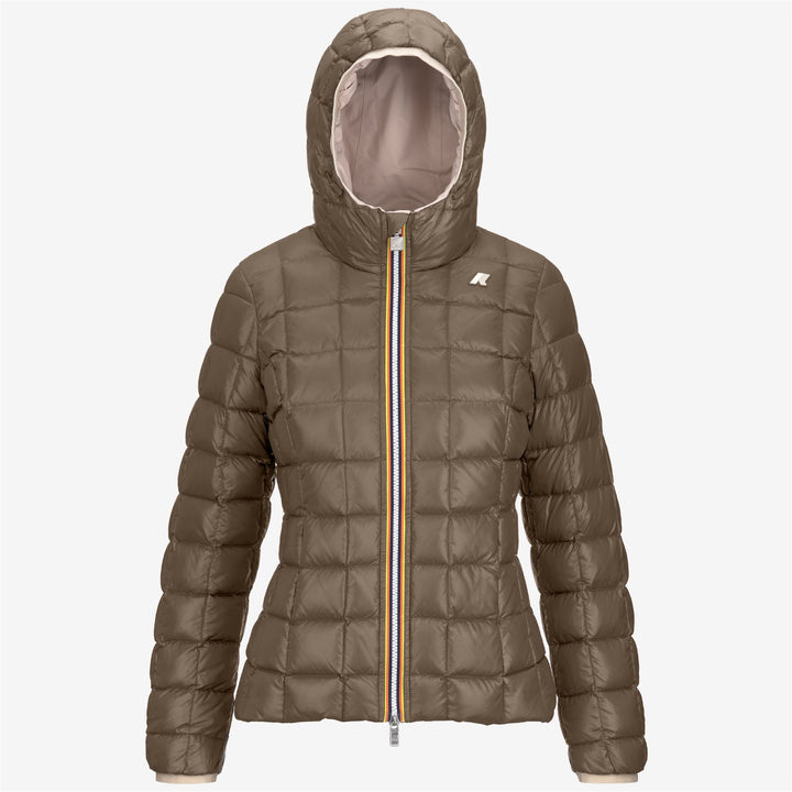 Chaqueta corta aislante reversible para mujer en naranja y rosa 6