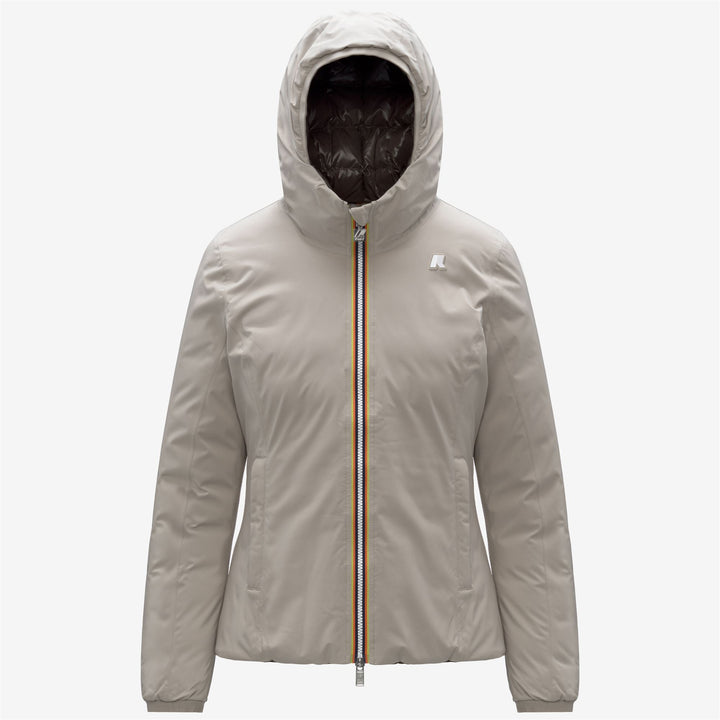 Giacca invernale reversibile da donna beige con isolamento 1
