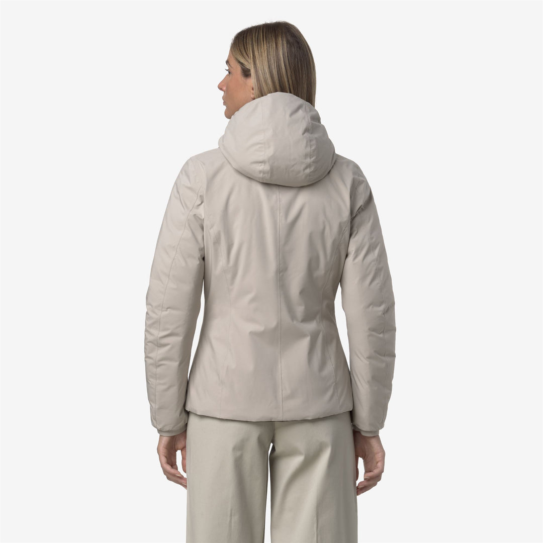 Giacca invernale reversibile da donna beige con isolamento main