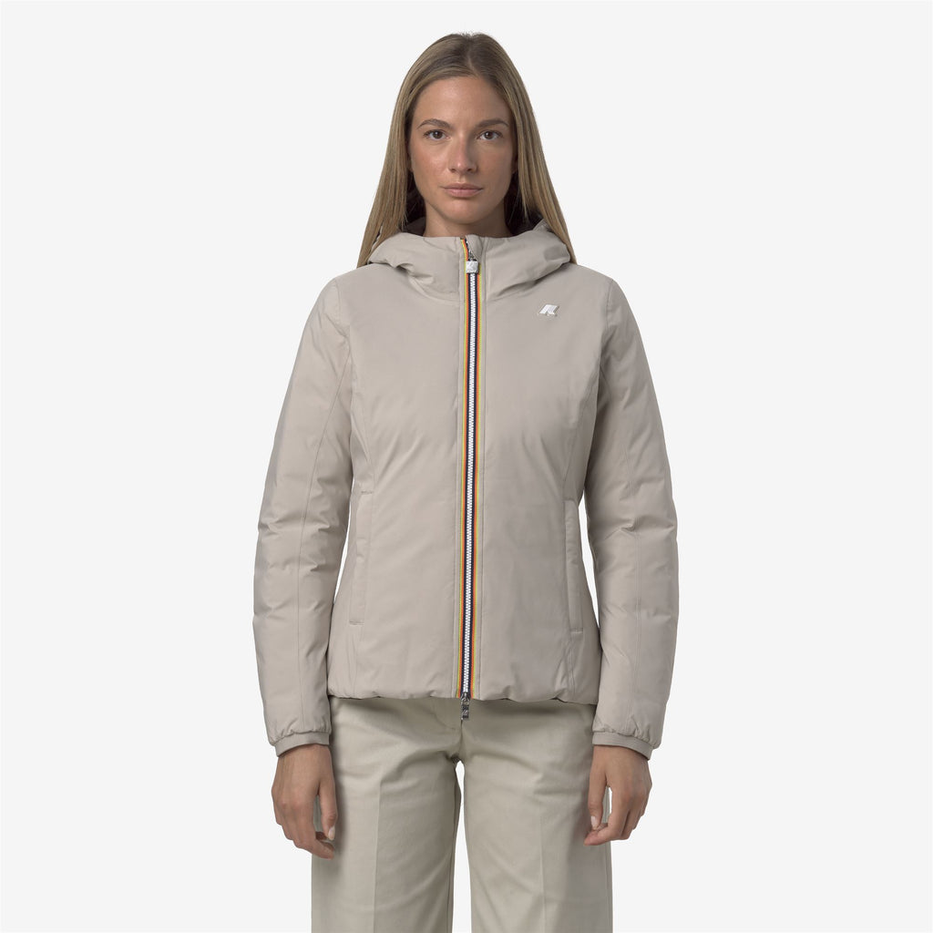 Jackets_WOMAN_LILY ST THERMO DOUBLE_Short_Beige Cashmere - Black Olive - Commercial 3