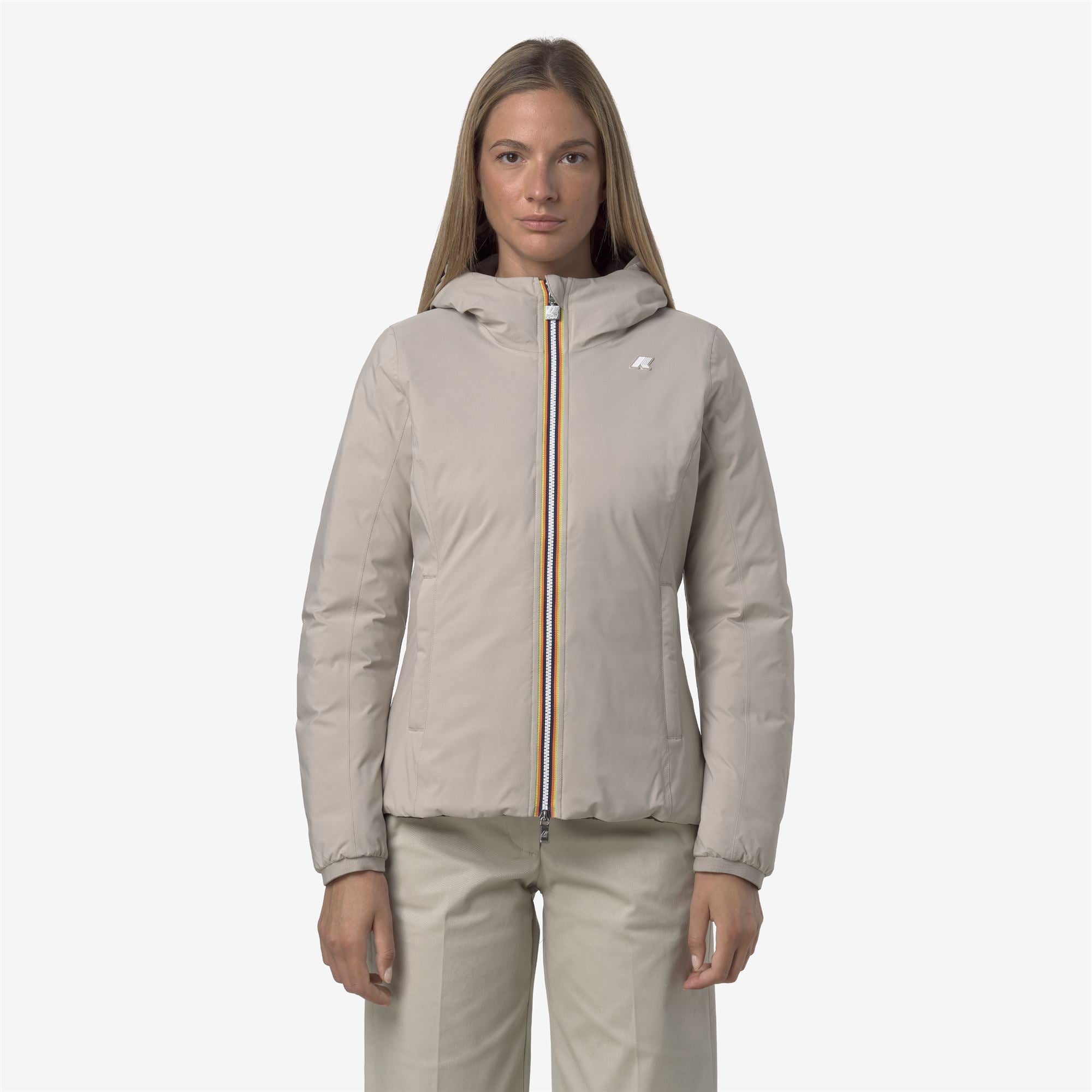 Jackets_WOMAN_LILY ST THERMO DOUBLE_Short_Beige Cashmere - Black Olive - Commercial 4
