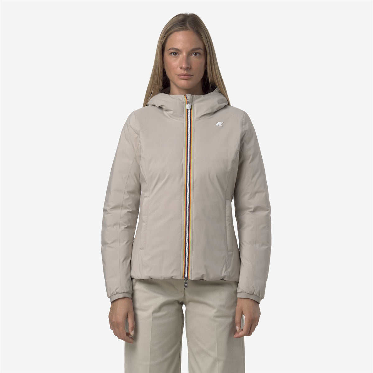 Jackets_WOMAN_LILY ST THERMO DOUBLE_Short_Beige Cashmere - Black Olive - Commercial 4