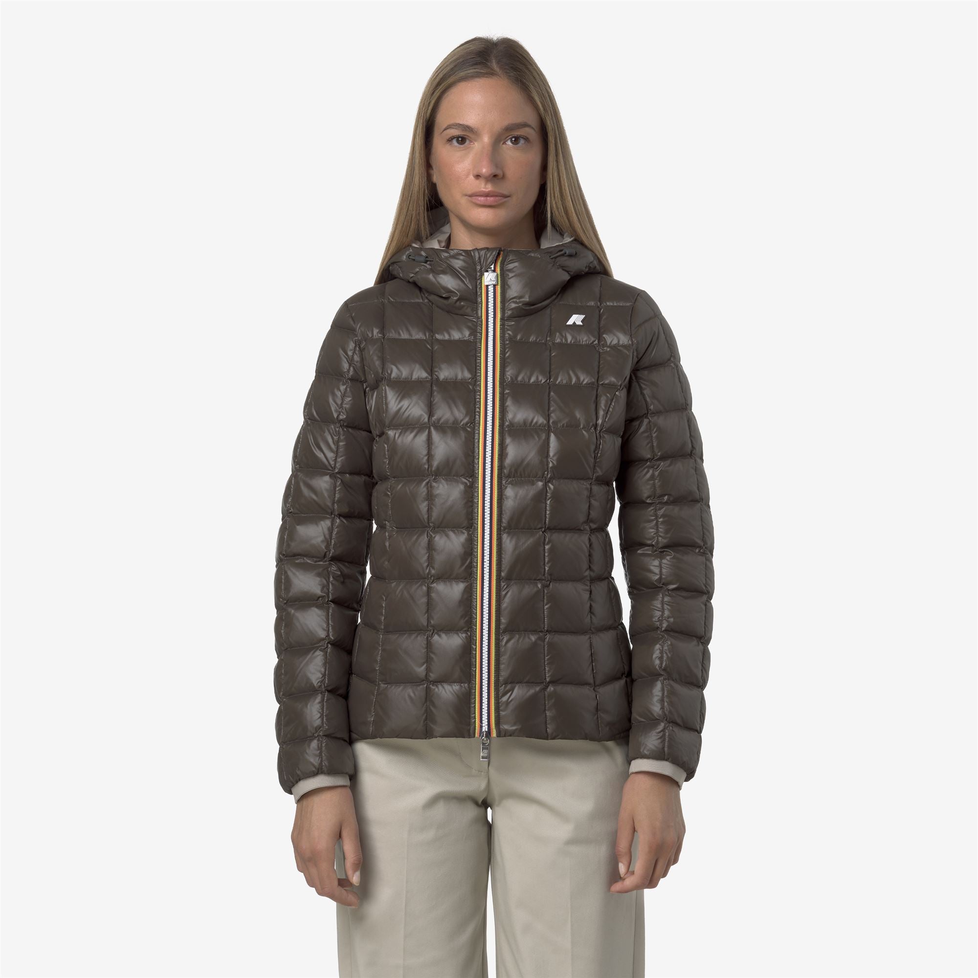 Jackets_WOMAN_LILY ST THERMO DOUBLE_Short_Beige Cashmere - Black Olive - Commercial 7