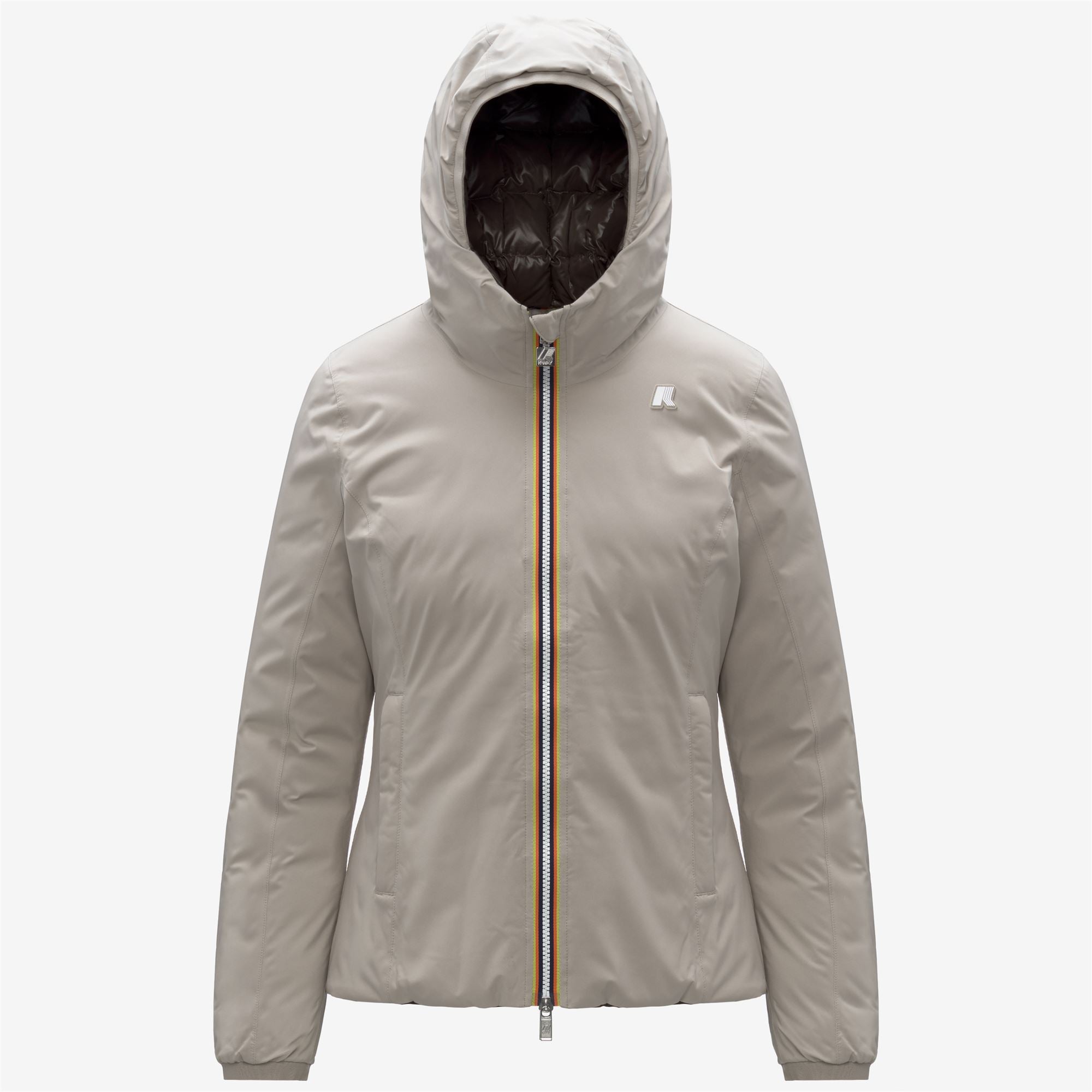Jackets_WOMAN_LILY ST THERMO DOUBLE_Short_Beige Cashmere - Black Olive - Commercial 1