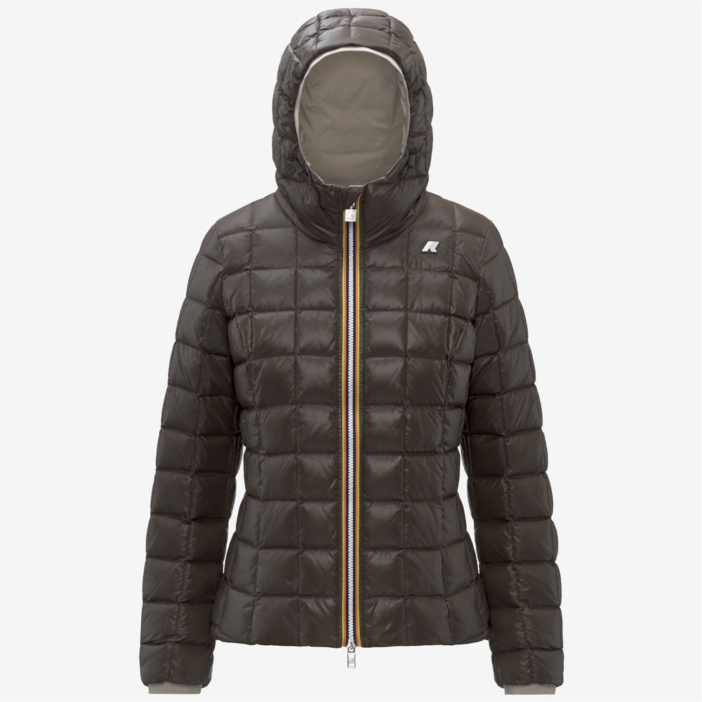 Chaqueta de invierno reversible beige para mujer con aislamiento 02