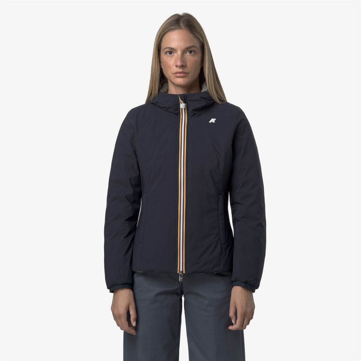 Jackets_WOMAN_LILY ST THERMO DOUBLE_Short_Blue Depth - Green Oak - Commercial 3