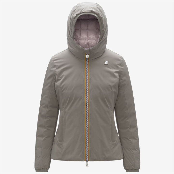 Giacca corta isolante reversibile da donna verde 1