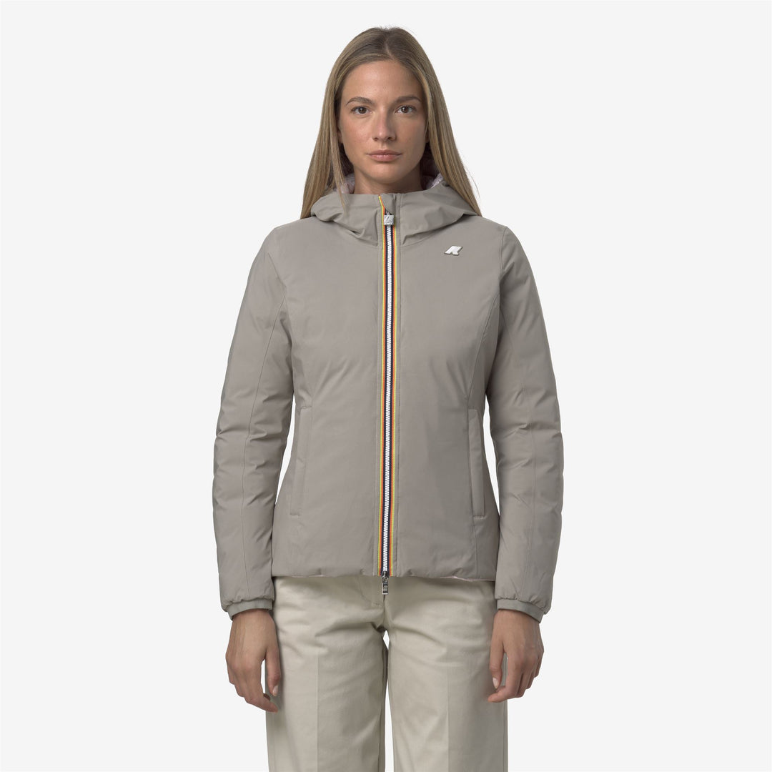 Giacca corta isolante reversibile da donna verde main