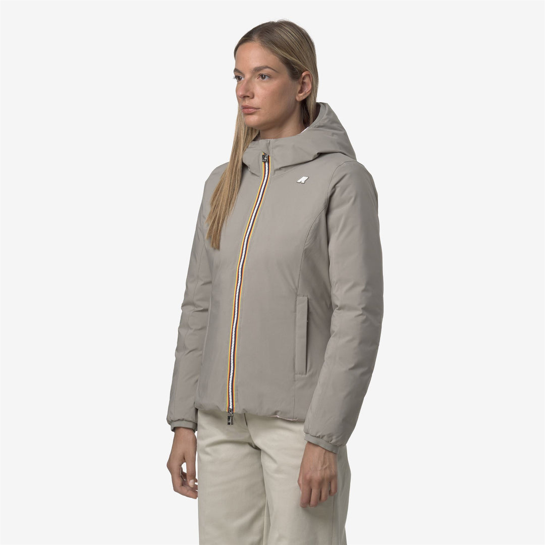 Giacca corta isolante reversibile da donna verde main