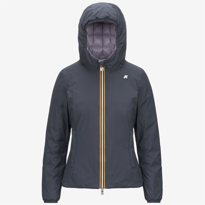 Giacca invernale corta reversibile da donna blu lavanda 1