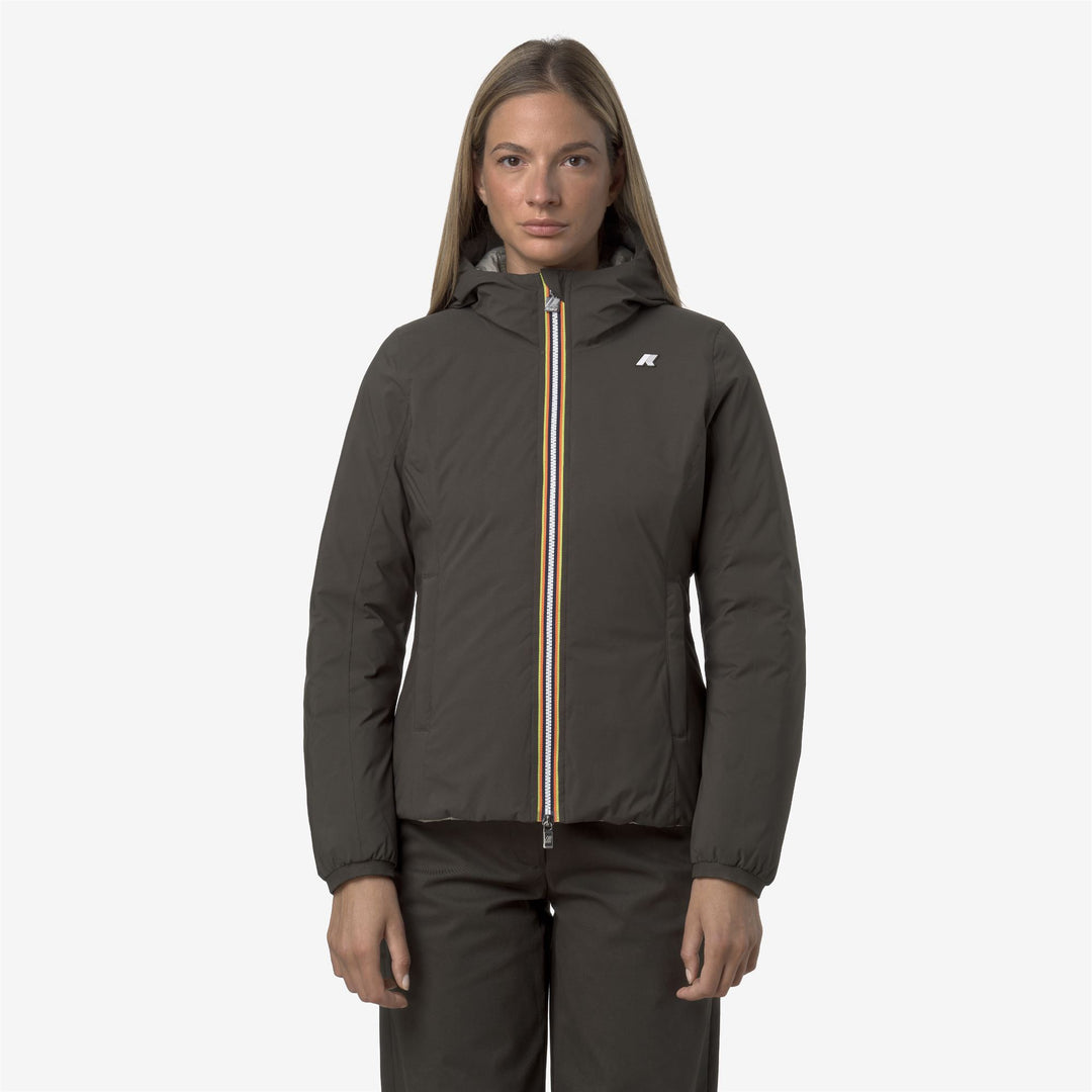 Black olive Women's Reversible Winter Jacket with Primaloft Insulation main