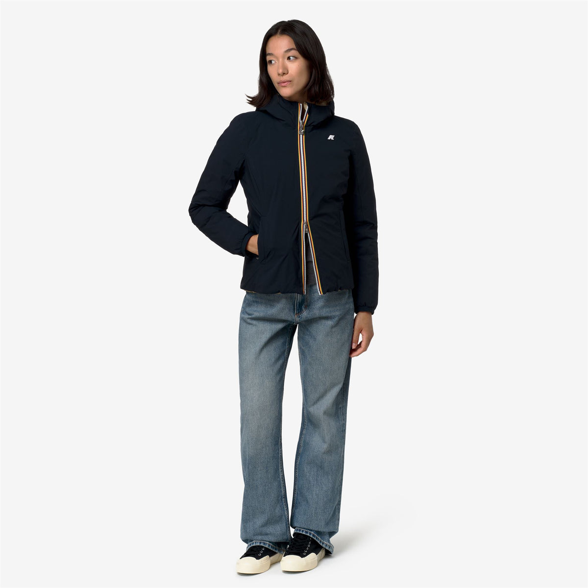 Jackets_Woman_LILY ST THERMO DOUBLE_Short_Blue Depth - Beige Khaki - Commercial 7