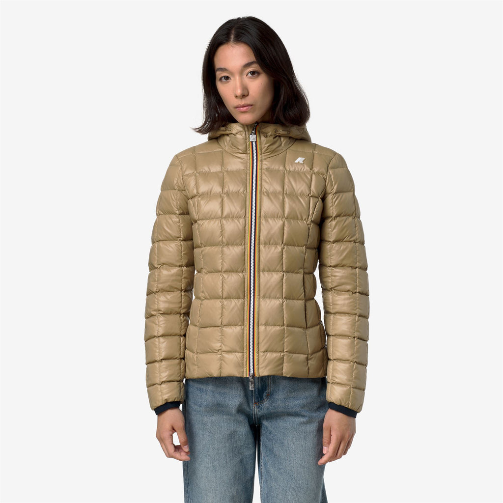 Jackets_Woman_LILY ST THERMO DOUBLE_Short_Blue Depth - Beige Khaki - Commercial 3